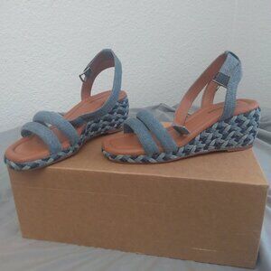 Denim Wedge Sandal
